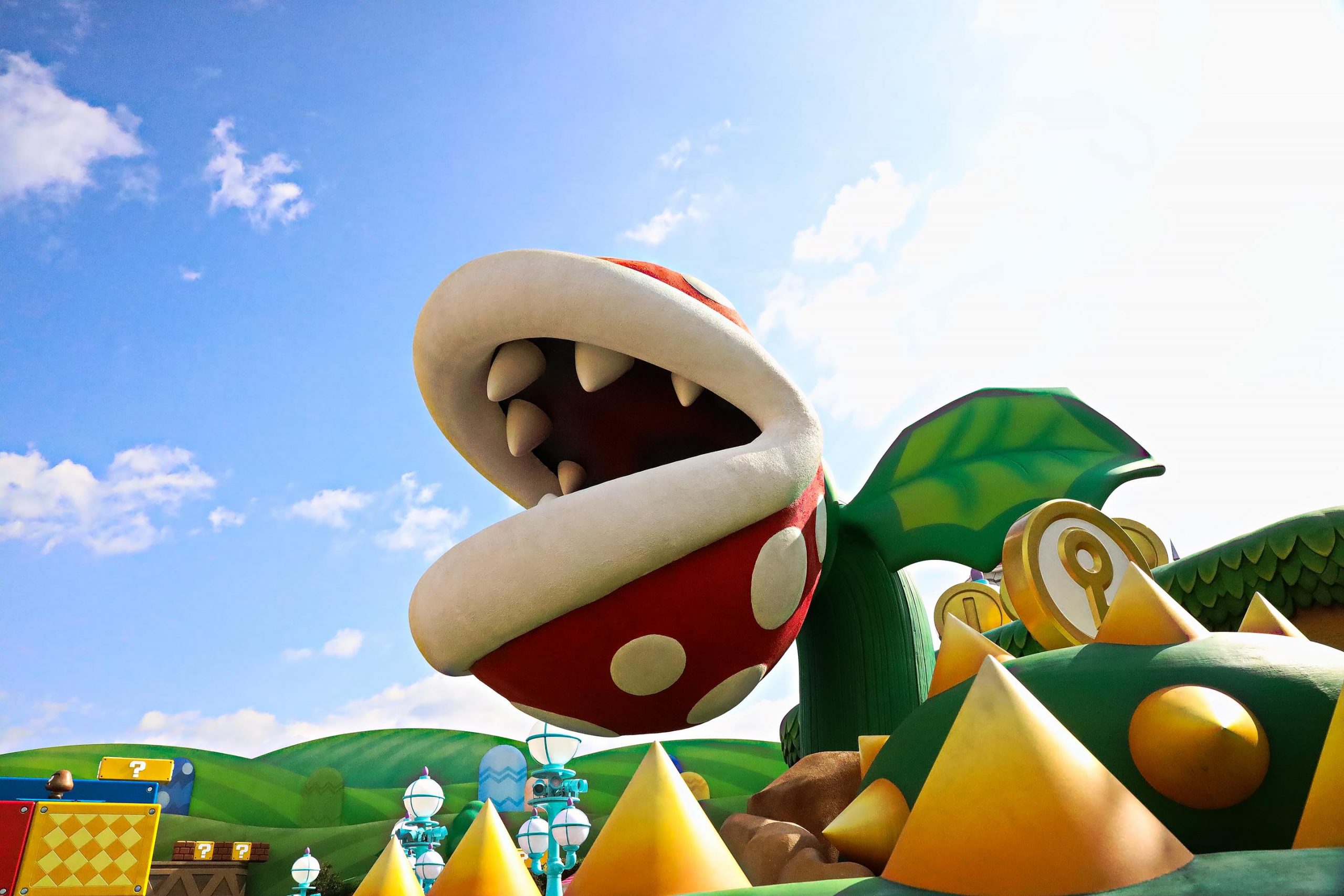 Life-sized piranha plant at Super Nintendo World in Japan. 