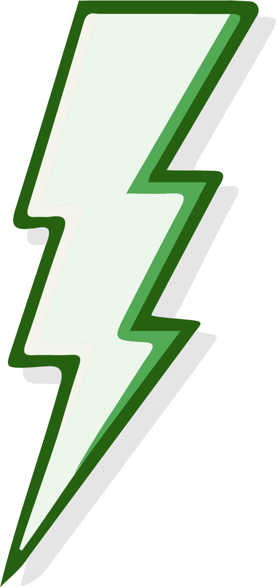 A Carmigo branded line illustration of a lightning bold.