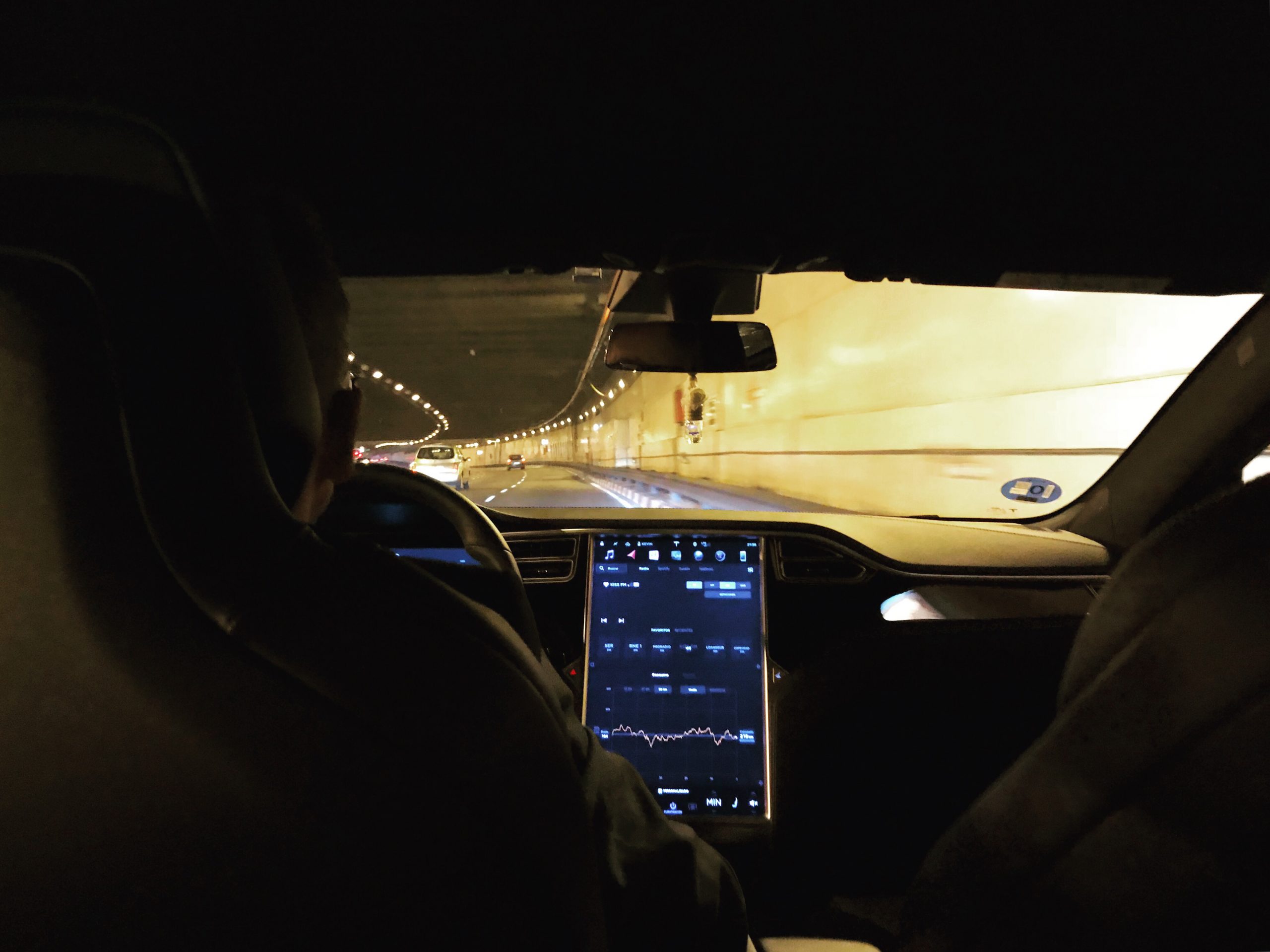 Interior view of a Tesla