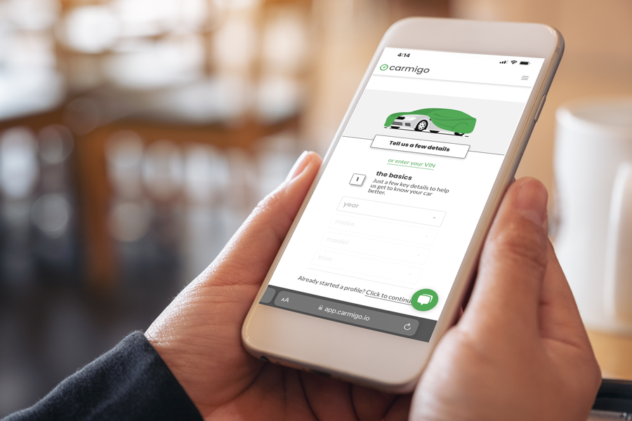 carmigo marketplace on mobile phone