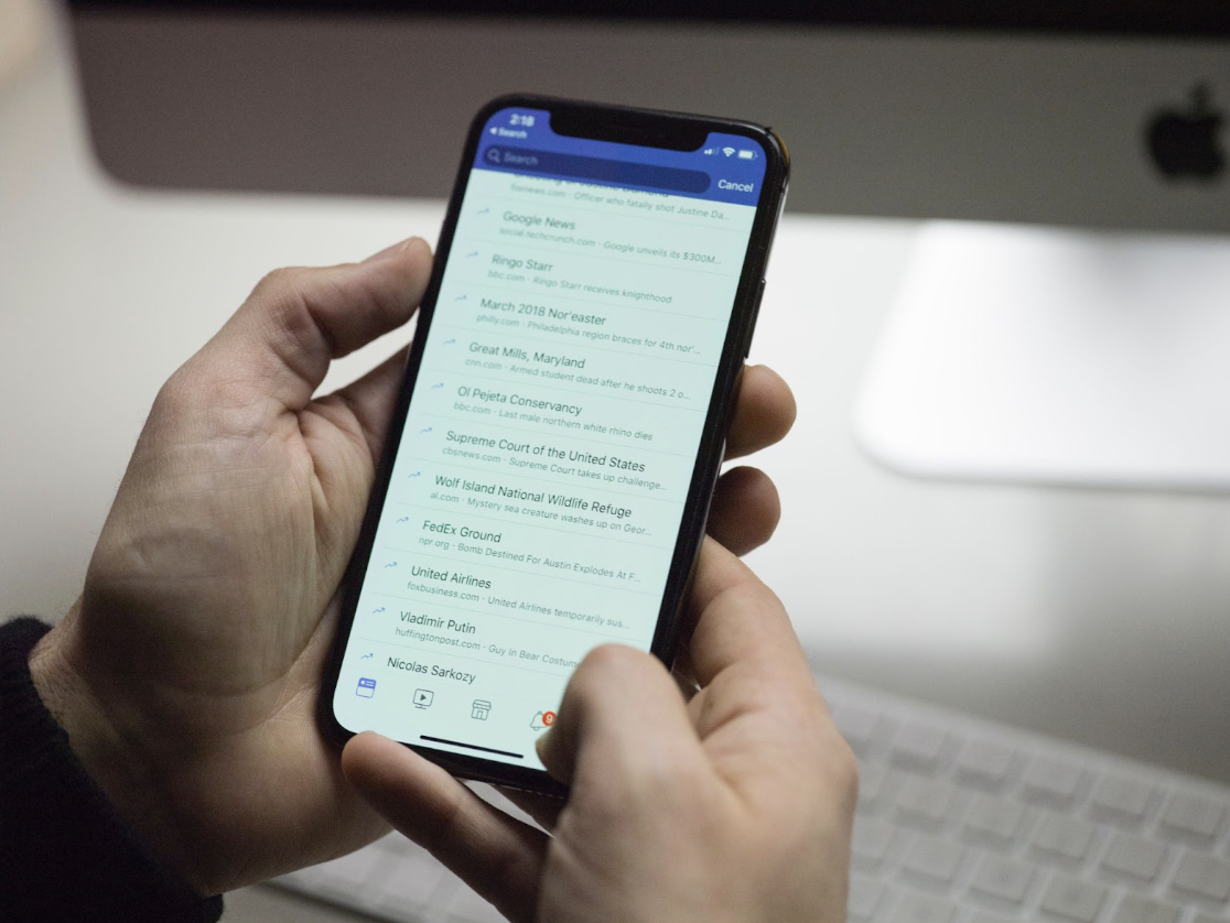 Someone using a mobile phone