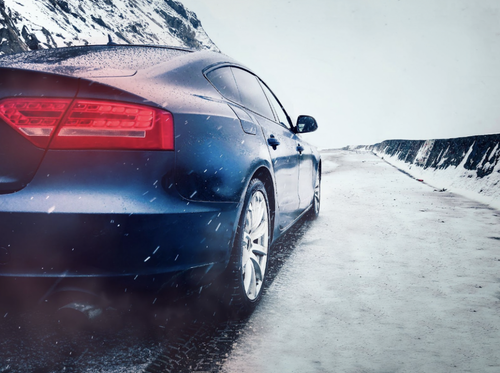 car driving in snow